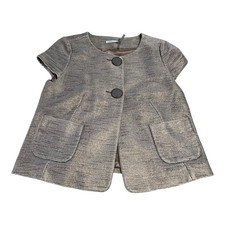 Classiques Entier Blazer Jacket Women s S Gold Button Up Short Sleeve