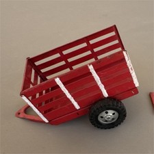 Vintage Tonka Pressed Steel Red/White Farm Trailer with Tailgate