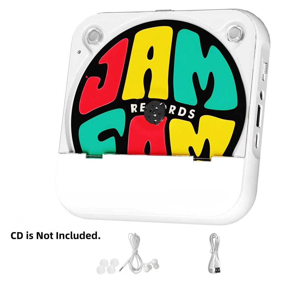 5V2A Bluetooth 5.3 Multi-function CD Player W/Wired Earphone CD/USB/3.5mm AUX - Image 4 of 4