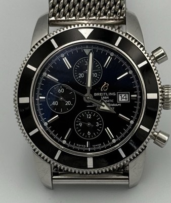 Breitling Superocean Automatic Chronograph 46 Black Dial Date Steel Bracelet
