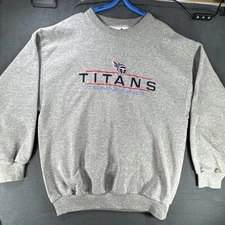 Vintage Tennessee Titans Logo Athletic Gray NFL Pullover Sweatshirt Men Sz Large