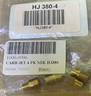 EBC A-Bax Precision Mikuni-Style Hex Head HJ Prefix Main Jets  x4 HJ380 HJ380-4