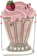 Bandolera rosa batido con cuentas - Accesorio divertido caprichoso
