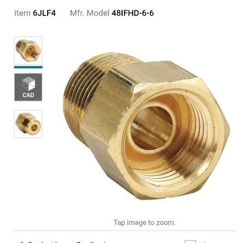 Parker 48IFHD-6-6 Brass 3/8 Inverted Flare x 3/8 NPTF Fittings Lot of 10