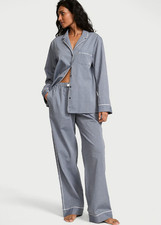 Victoria's Secret Heritage Cotton Long Pajama Set, Iconic Pink Stripes