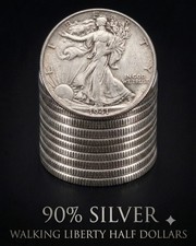 Lot Of 10  Walking Liberty 90 Silver Half Dollars  Random Coins  5 Face
