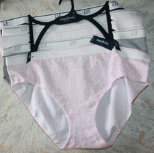GAP BODY 5 pack hipster panties SZ Large Cotton Pink Navy Gray White Floral NWT