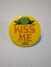 VINTAGE "KISS ME I May Be a Prince" 1970’s Frog Pin