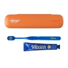 Osstem Travel Portable Toothbrush +Vussen C Cavity Care Toothpaste 40g +Case Kit