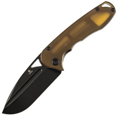 Tenable Knives Bömbur Linerlock Amber PEI Ultem Folding D2 Steel Knife 1054A7