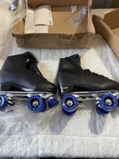 Chicago Skates Men  s Classic Rink Roller Skates Black Size 8 Quad Blue Wheels