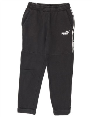 PUMA Mens Graphic Tracksuit Trousers Joggers Medium  Black Cotton SO10