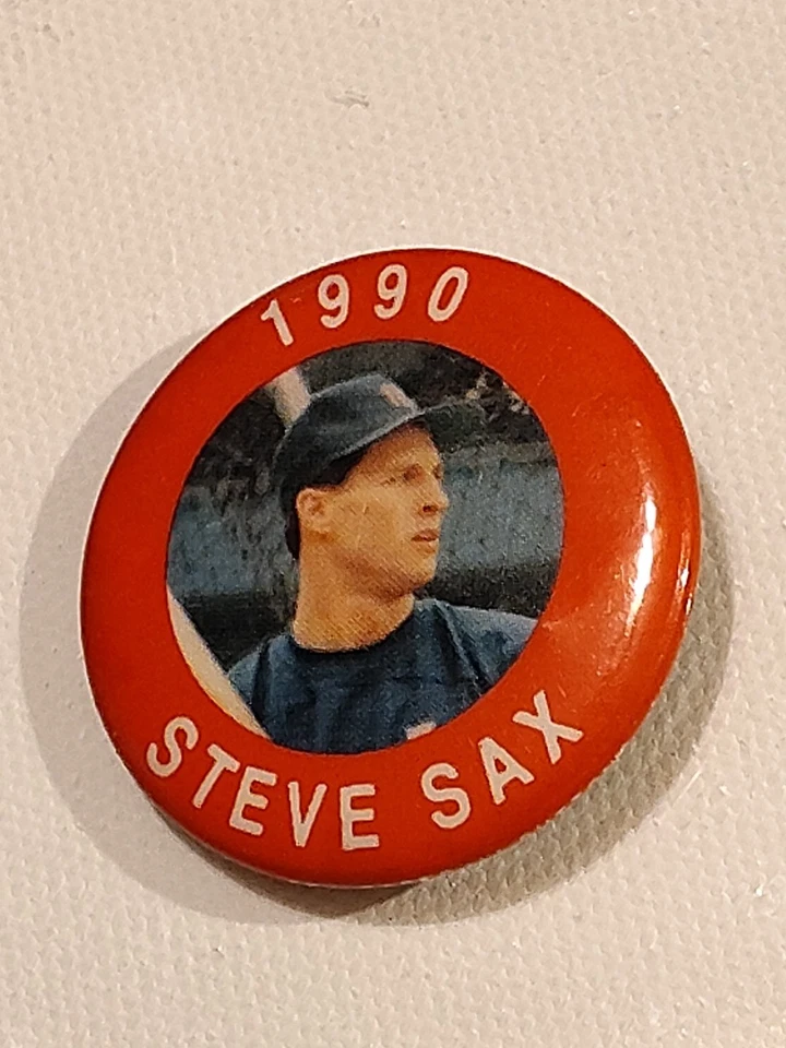 Vintage MLB Steve Sax 1990 J.K.A. SPEC Baseball Button Hat Cap Lapel Pin 1.5" - Image 3 of 4