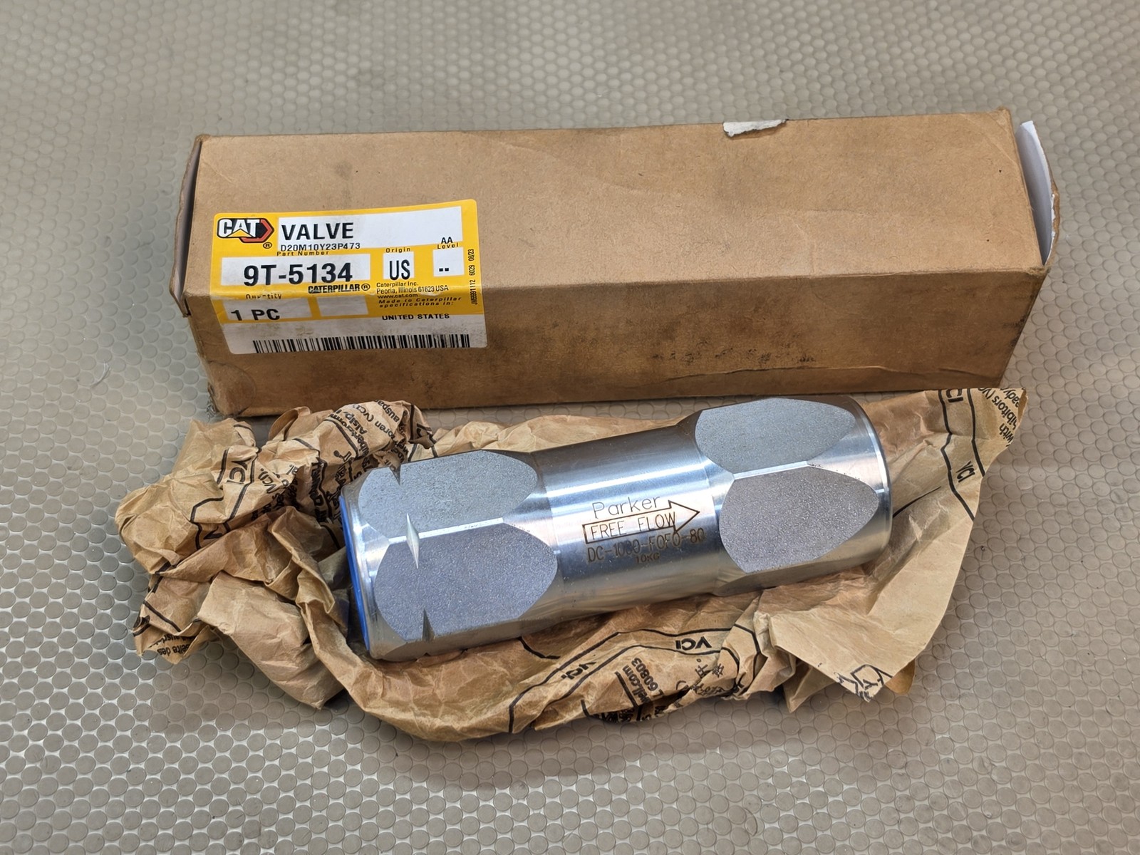 Caterpillar CAT 9T-5134 Parker DC-1000-FOFO-80 Free Flow Check Valve - NEW