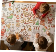Coloring Tablecloth for Kids, 35 72 Inch Giant Coloring Tablecloth, Merry