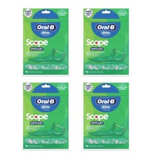 Oral-B Glide Complete with Scope Outlast Dental Floss Picks, Mint  Lot of 4 