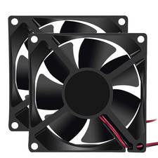 Upgrade Your Cooling with 2Pcs 5V DC 80mm PC Fans - 43dB, 50,000-hour Life