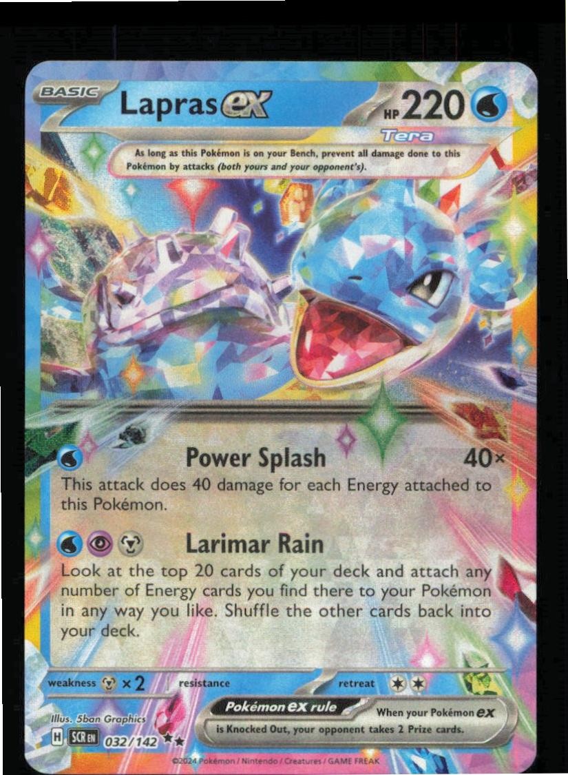Lapras ex 32/142 Double Rare Stellar Crown Pokemon Near Mint