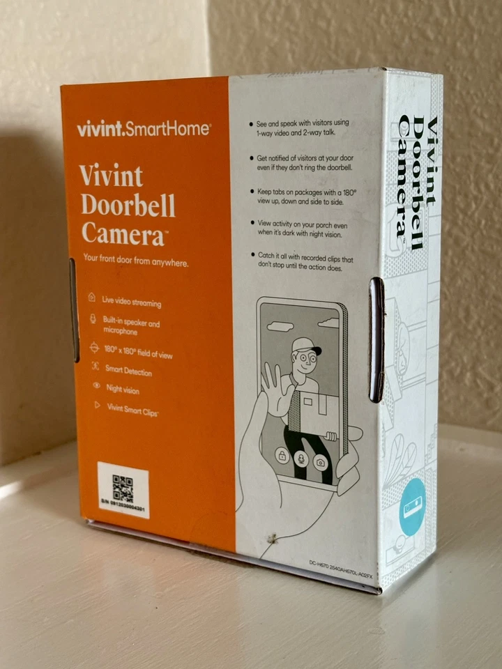 Vivint Doorbell Camera Pro VS-DBC300-WHT, Brand New , 1080p HD, 180° View - Image 2 of 2