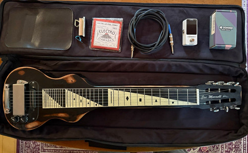 Joe Morrell Pro electric Lap Steel Guitar rustic finish w/ Gig Bag, Donner tuner