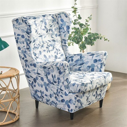 Stretch Wing Chair Cover Pastoral Printed Elastic Armchair Covers Slipcovers - Picture 21 of 58