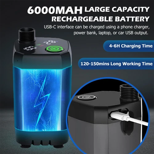 Tragbare Camping Dusche 6000mAh Wiederaufladbare Outdoor Camp Pumpe für Wandern Reisen - Bild 11 von 15