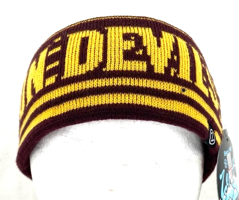 NEW Arizona State Sun Devils ASU Zephyr Knit Stripe Yellow Headband hat ear warm - Image 2 of 4