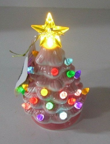 Mr. Christmas Nostalgic Mini Pink Lighted Christmas Tree Ornament - Picture 2 of 5