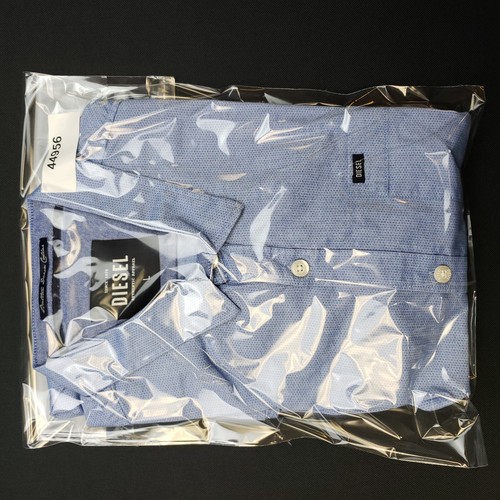Diesel Shirt LARGE Slim Fit Blue Mens Long Sleeve Dots Cotton 100% - Picture 13 of 13