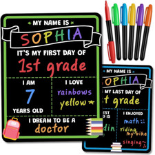 First and Last Day of School Board Sign with Liquid Chalk Markers Pack - Back to