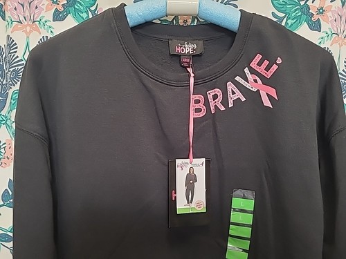 SUSAN G KOMEN FEELING HOPE Black BRAVE Sweatshirt Size Large - Picture 3 of 5