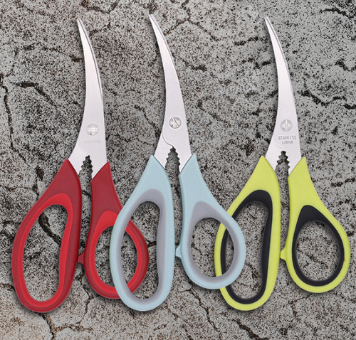 Elbow shrimp peeled scissors household rubber plastic shrimp thread scissors - Picture 3 of 3
