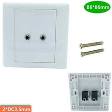 2 Port 3.5 mm Stereo Audio-Headphone Jack Port Wall Plate Decorative White