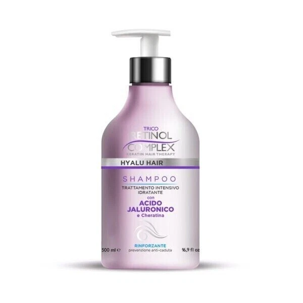 Shampoo Trattamento Intensivo Cheratina Acido Ialuronico 500 ML Retinol Complex - Immagine 2 di 2