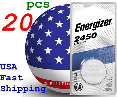 20 piece CR2450 2450 LR2450 Energizer Card 3V Lithium Coin Battery