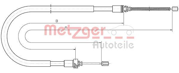 Metzger 10.6033 Seilzug, Feststellbremse FüR Peugeot-image