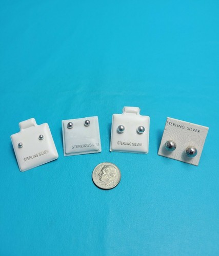 Beautiful Vintage Sterling Silver Ball Stud Earrings Small Medium Large Choose - Picture 6 of 16