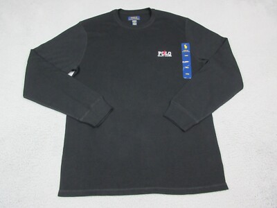 Polo Ralph Lauren Shirt Mens Adult Large Black Pony Sleep Wear Thermal 