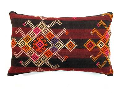 Handmade Kilim Cushion Cover, Kilim Pillow 60x40cm, 24'x16' Large Turkish Kilim