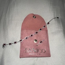 Finecraft Women's 1/4 ct 7"  Beautiful Ruby Red Stone Bracelet - Sterling Silver