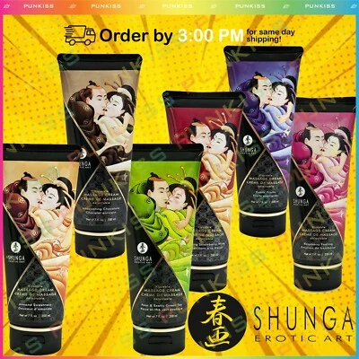 Shunga Edible Massage Cream💋Natural Fruit Flavor Sensual Couples Lube Oral Oil