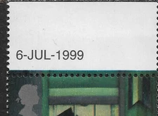 1999 Sg 2098 19p The Citizens' Tale Green Stripes on Top Stamp Unmounted Mint 