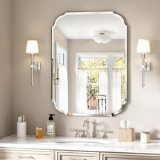Silver Wall Mirror-Beveled Edge Frameless Mirror for Bathroom, Vanity, Bedroo...