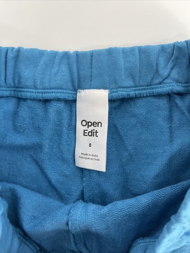 Open Edit, Girls Elastic Waist Be Yourself Shorts, Blue, Size 8, NWOT - Picture 4 of 6
