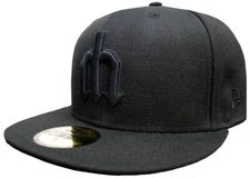 New Era Seattle Mariners Cooperstown M Black On Black Cap 59Fifty Fitted