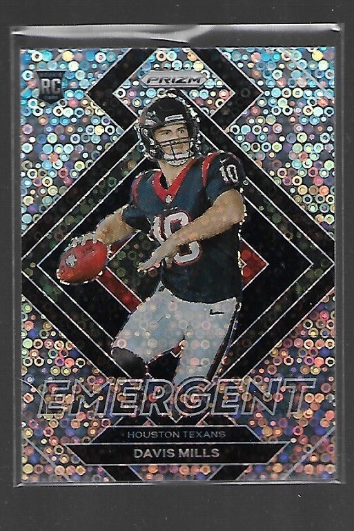 2021 Prizm Davis Mills Emergent Silver Disco No Huddle #E-18 Rookie Texans RC