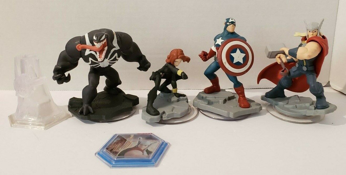 Disney Infinity 2.0 Toy Figure Lot. Venom Thor Iron Man God Of War. See  Descr