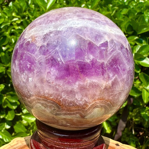 2.1lb Natural amethyst agate sphere quartz crystal sphere reiki repair