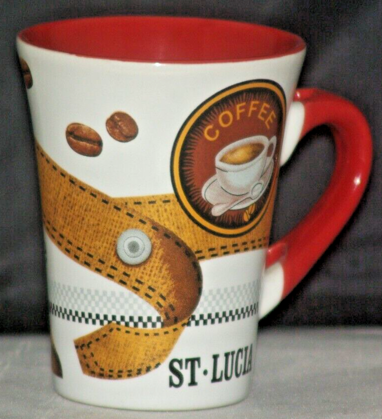 St. Lucia Ceramic Coffee Mug with Spoon Holder Tea Cup. eBay