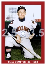 Steve Demeter - 1960 Cleveland Indians - choose a size - colorized print